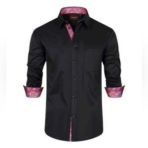 🆕 LUXURIOUS Men’s Button Down Dress Shirt Made In Italy Size XL